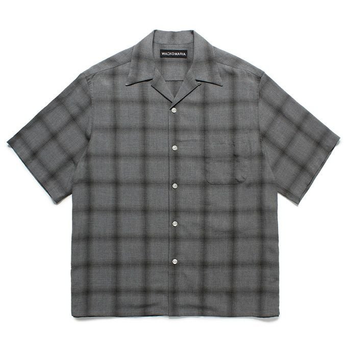 WACKO MARIA OMBRE CHECK OPEN COLLAR SHIRT S/S ( TYPE-2