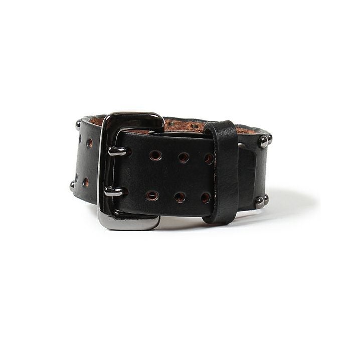 WACKO MARIA WOLF'S HEAD / STUDS LEATHER WRIST BAND 29mm ( L