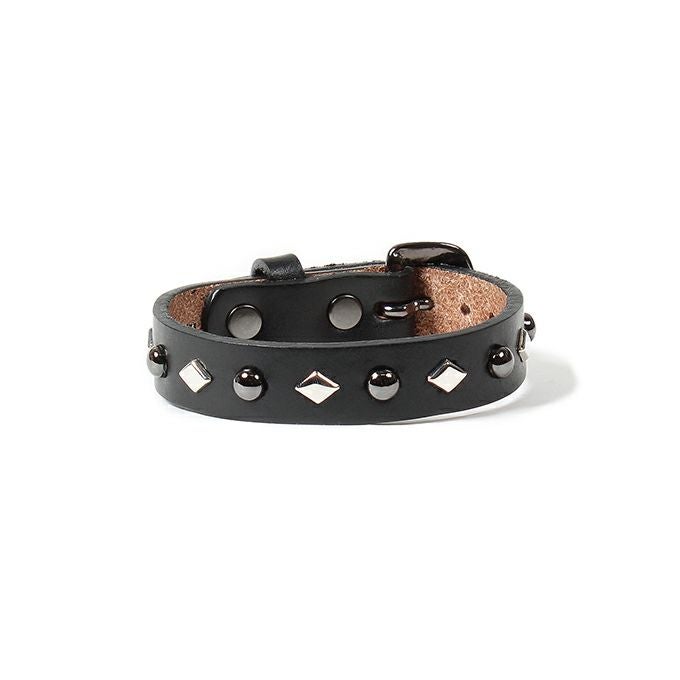 WACKO MARIA WOLF'S HEAD / STUDS LEATHER WRIST BAND 15mm ( L