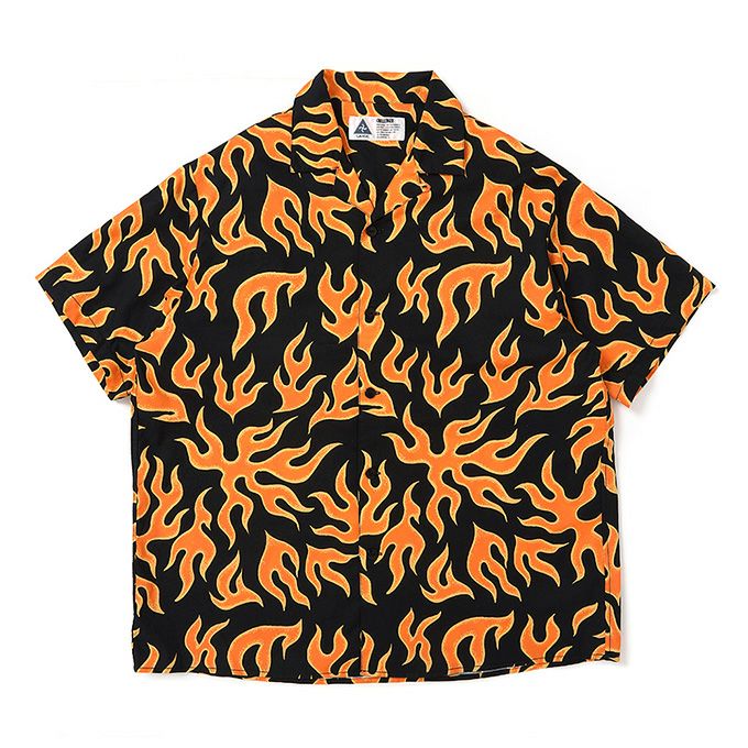 CHALLENGER フレイム柄 半袖シャツ M CHALLENGER S/S FIRE SHIRT | LOCKSTOCK/STLIKE