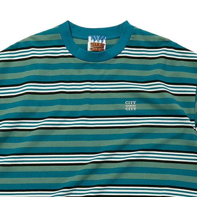 CITY COUNTRY CITY EMBROIDERED LOGO MULTI BORDER T-SHIRT 