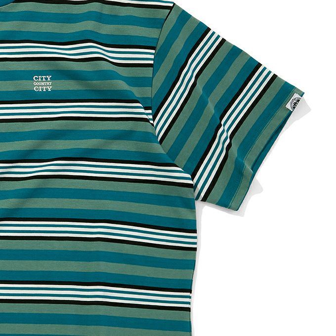 CITY COUNTRY CITY EMBROIDERED LOGO MULTI BORDER T-SHIRT