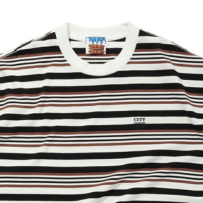 CITY COUNTRY CITY EMBROIDERED LOGO MULTI BORDER T-SHIRT 