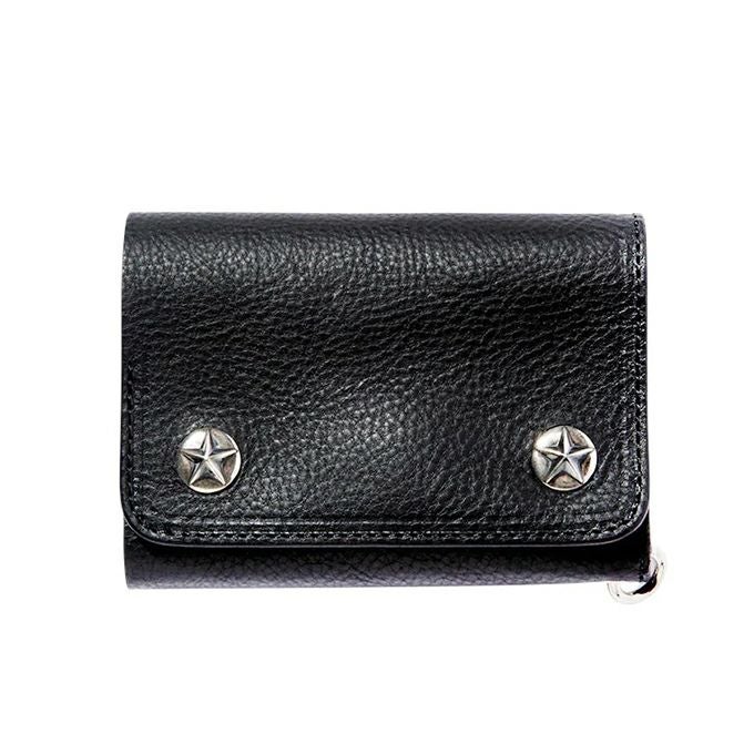 CALEE SILVER STAR CONCHO FLAP LEATHER HALF WALLET | LOCKSTOCK/STLIKE