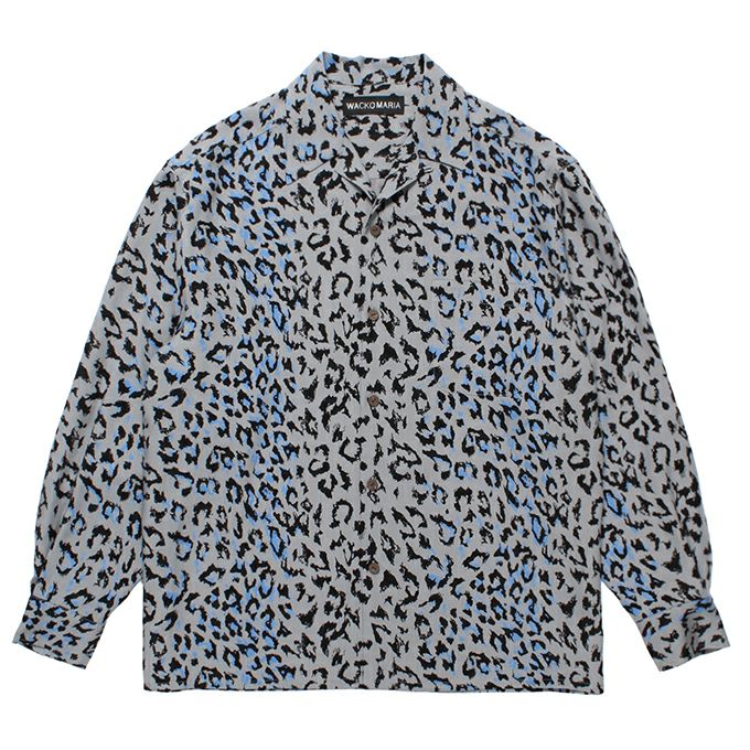 WACKO MARIA LEOPARD OPEN COLLAR SHIRT L/S ( TYPE-3 ) | LOCKSTOCK