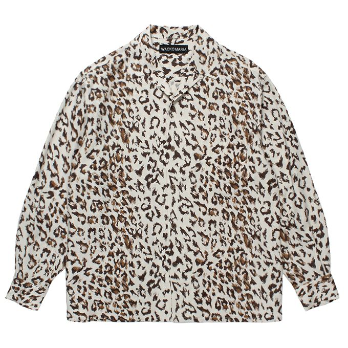 WACKO MARIA LEOPARD OPEN COLLAR SHIRT L/S ( TYPE-3 ) | LOCKSTOCK