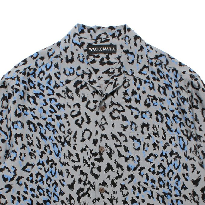 WACKO MARIA LEOPARD OPEN COLLAR SHIRT L/S ( TYPE-3 ) | LOCKSTOCK