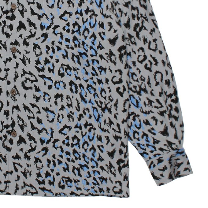 WACKO MARIA LEOPARD OPEN COLLAR SHIRT L/S ( TYPE-3 ) | LOCKSTOCK