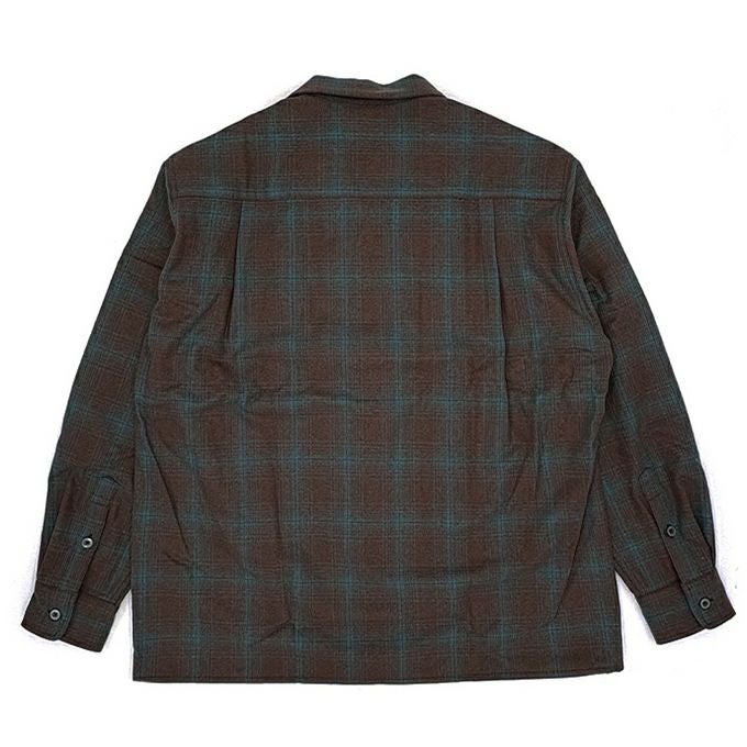 WACKO MARIA PENDOLTON / WOOL OMBRE CHECK OPEN COLLAR SHIRT L/S