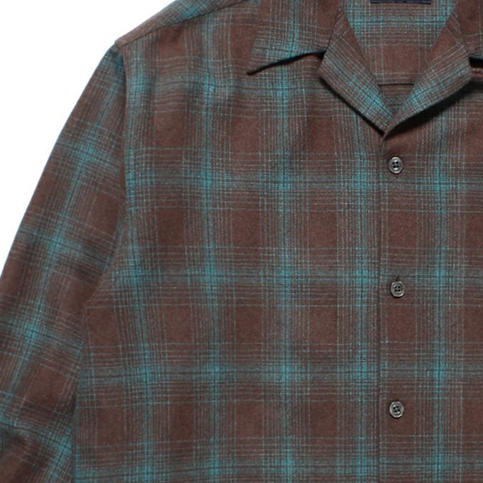 WACKO MARIA PENDOLTON / WOOL OMBRE CHECK OPEN COLLAR SHIRT L/S WACKO MARIA PENDOLTON / WOOL OMBRE CHECK OPEN COLLAR SHIRT L/S