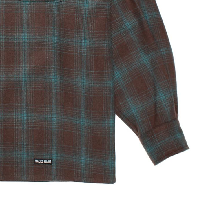 WACKO MARIA PENDOLTON / WOOL OMBRE CHECK OPEN COLLAR SHIRT L/S
