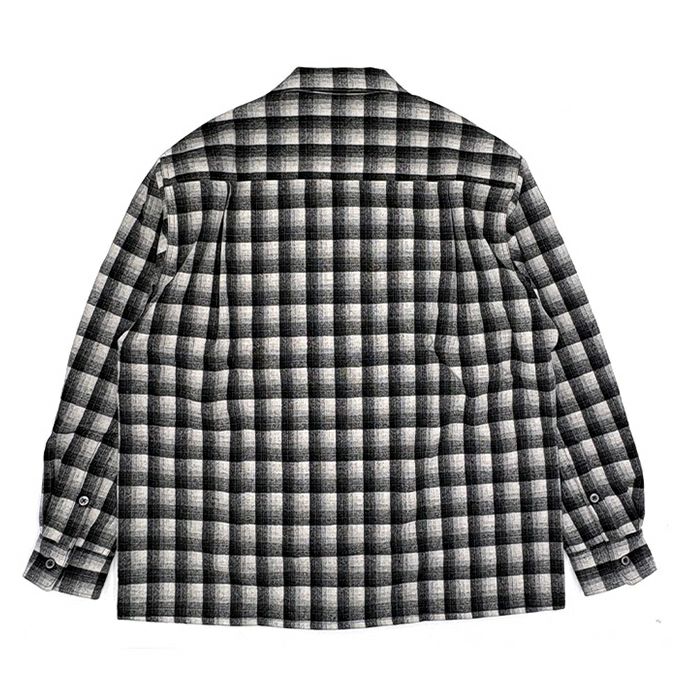 WACKO MARIA PENDOLTON / WOOL OMBRE CHECK OPEN COLLAR SHIRT L/S