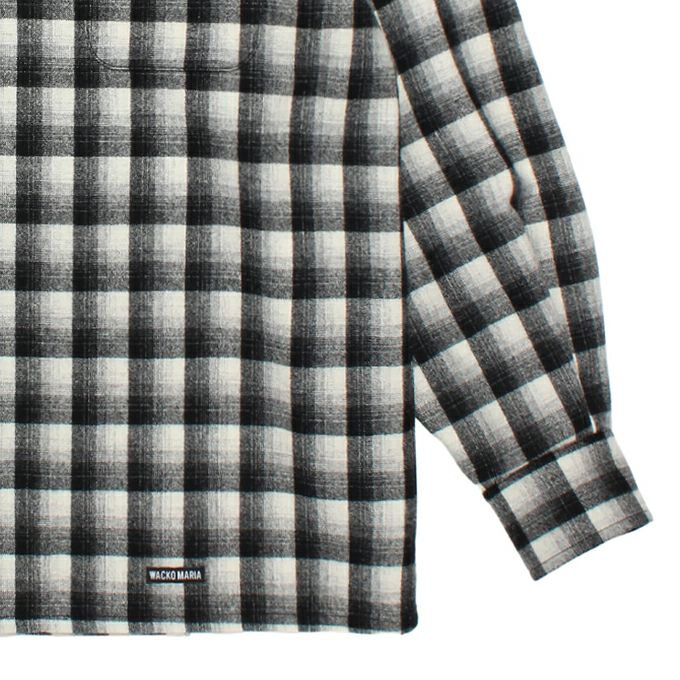 WACKO MARIA PENDOLTON / WOOL OMBRE CHECK OPEN COLLAR SHIRT L/S