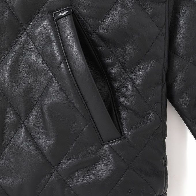 チャレンジャー　キルティング　レザージャケット(GRAY) QUILTING LEATHER JACKET【GRAY】｜CHALLENGER｜MELTING POT（正規取扱
