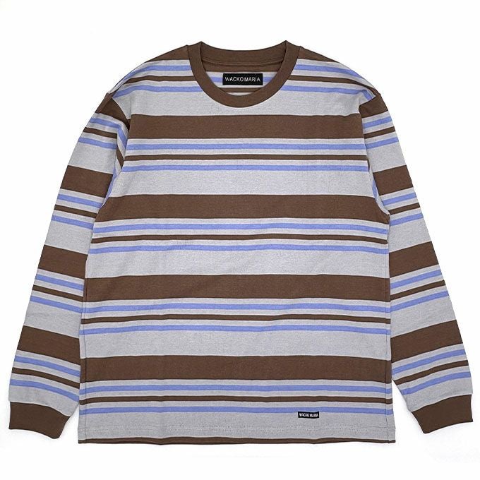 WACKO MARIA STRIPED CREW NECK LONG SLEEVE T-SHIRT ( TYPE-1