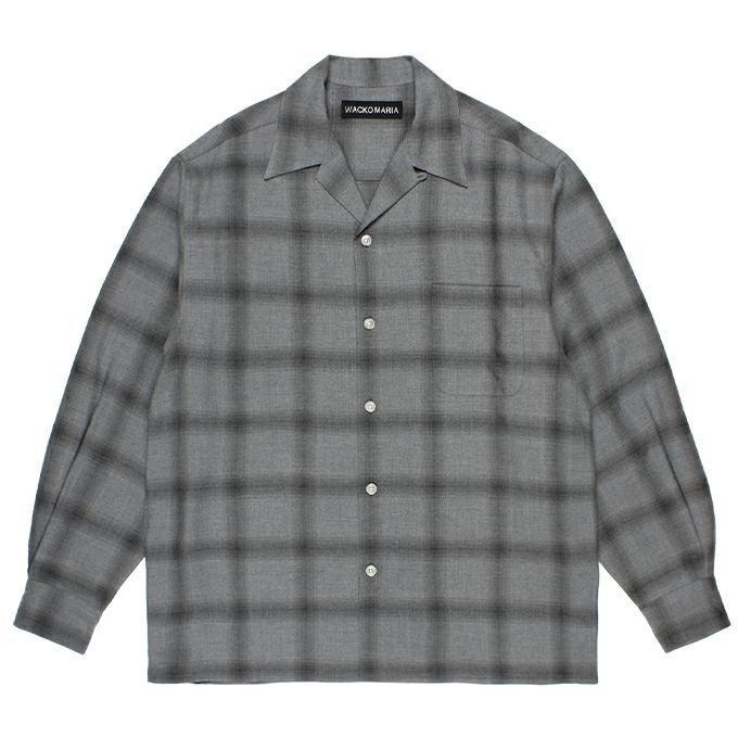 WACKO MARIA OMBRE CHECK OPEN COLLAR SHIRT L/S | LOCKSTOCK/STLIKE