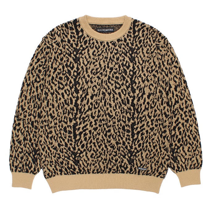 WACKO MARIA LEOPARD JACQUARD KNIT SWEATER ( TYPE-1 ) | LOCKSTOCK