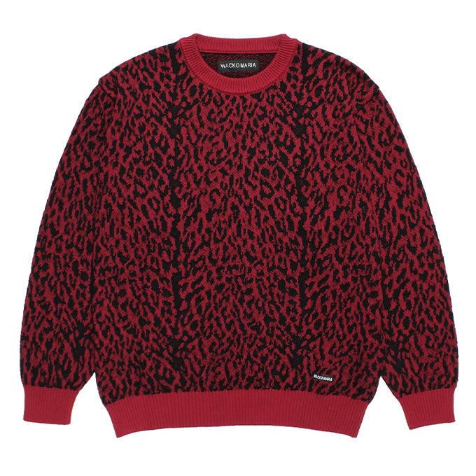 WACKO MARIA LEOPARD JACQUARD KNIT SWEATER ( TYPE-1 ) | LOCKSTOCK