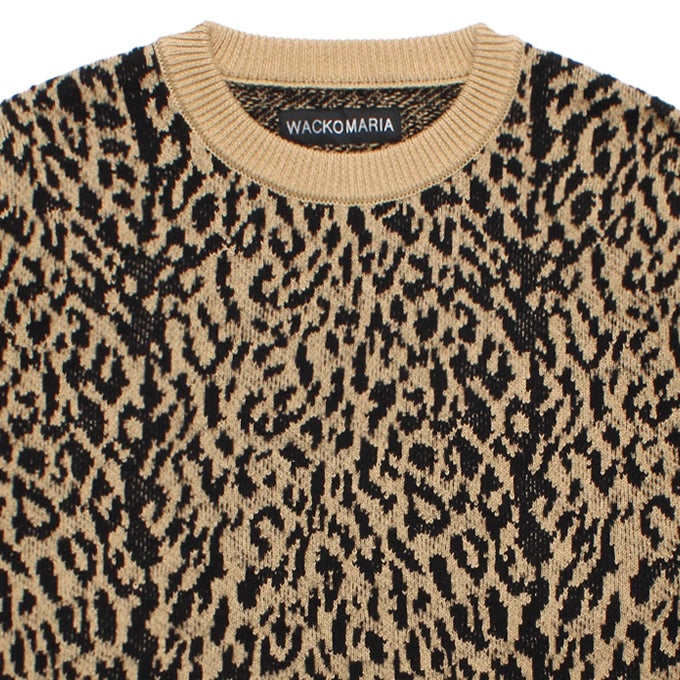 WACKO MARIA LEOPARD JACQUARD KNIT SWEATER ( TYPE-1 ) | LOCKSTOCK