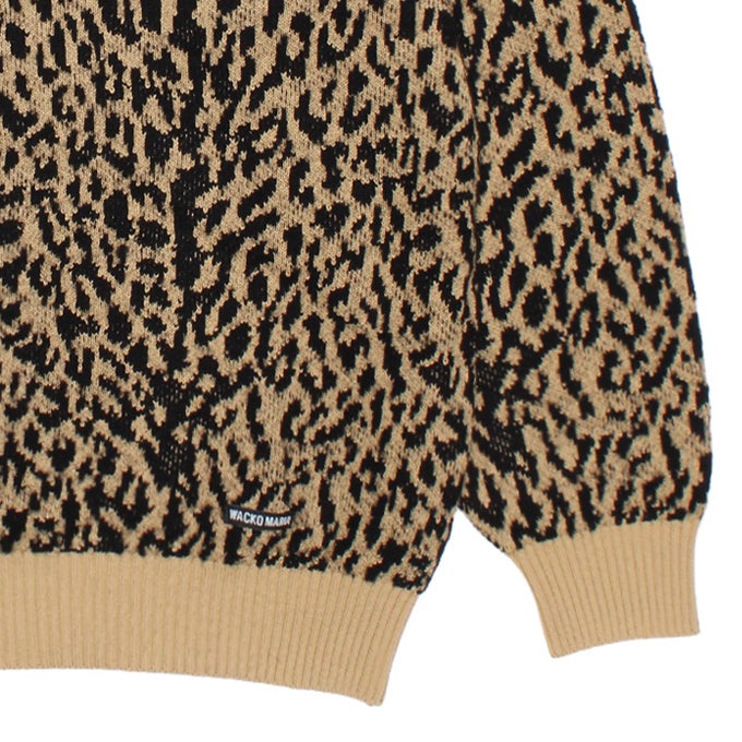 WACKO MARIA LEOPARD JACQUARD KNIT SWEATER ( TYPE-1 ) | LOCKSTOCK