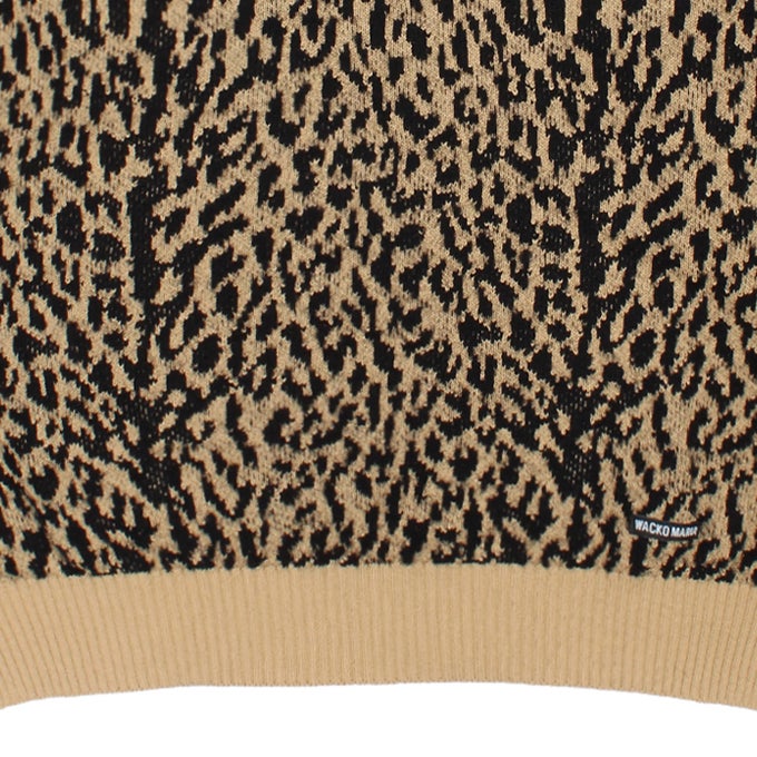 WACKO MARIA LEOPARD JACQUARD KNIT SWEATER ( TYPE-1 ) | LOCKSTOCK