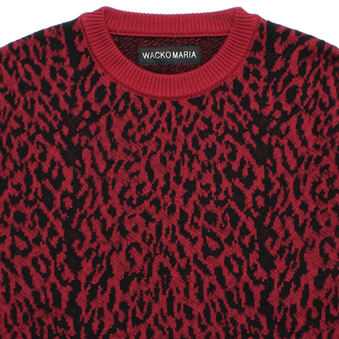 WACKO MARIA LEOPARD JACQUARD KNIT SWEATER ( TYPE-1 ) | LOCKSTOCK