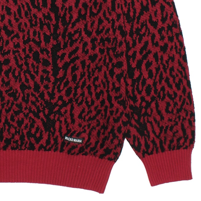 WACKO MARIA LEOPARD JACQUARD KNIT SWEATER ( TYPE-1 ) | LOCKSTOCK