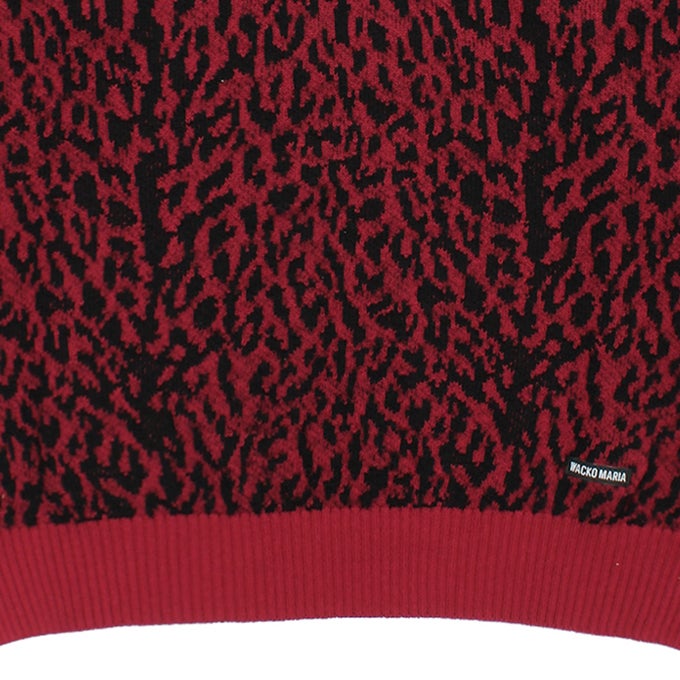 WACKO MARIA LEOPARD JACQUARD KNIT SWEATER ( TYPE-1 ) | LOCKSTOCK