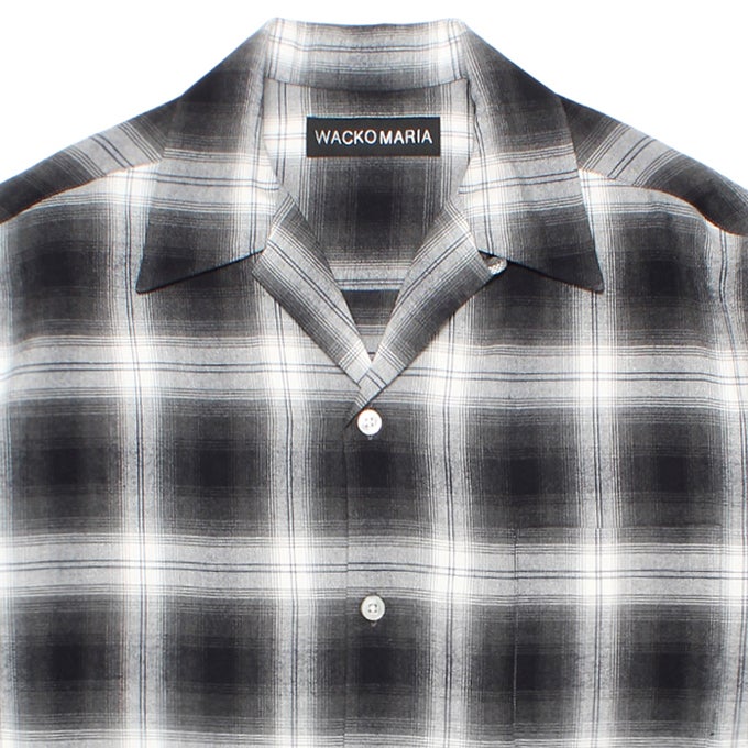 WACKO MARIA OMBRE CHECK OPEN COLLAR SHIRT L/S ( TYPE-1