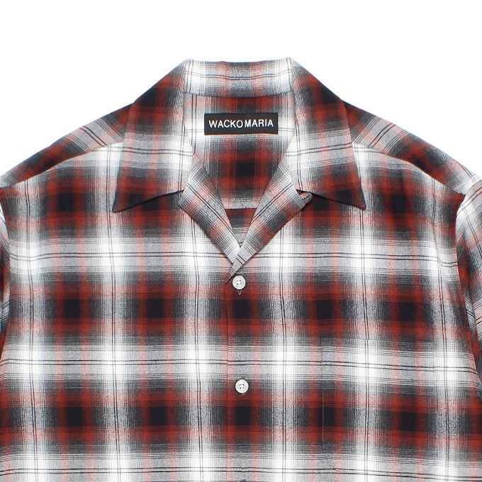 WACKO MARIA OMBRE CHECK OPEN COLLAR SHIRT L/S ( TYPE-1