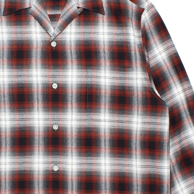 WACKO MARIA OMBRE CHECK OPEN COLLAR SHIRT L/S ( TYPE-1