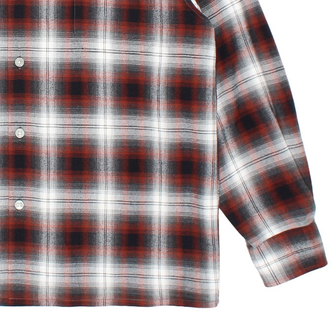 WACKO MARIA OMBRE CHECK OPEN COLLAR SHIRT L/S ( TYPE-1