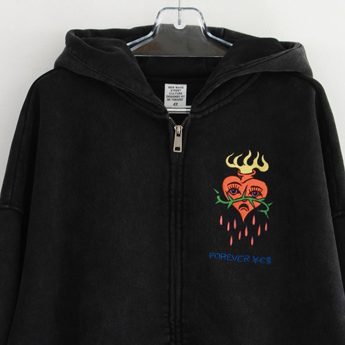 FOREVER YES HEART ZIP HOODIE MEGU | LOCKSTOCK/STLIKE forever yesHEART ZIP HOODIE BY MEGU