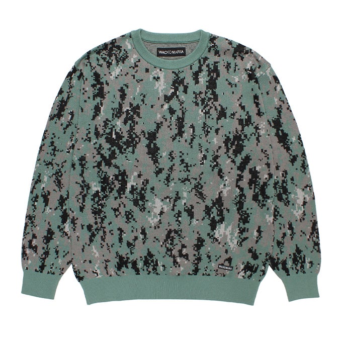 WACKO MARIA DIGITAL CAMO JACQUARD KNIT SWEATER | LOCKSTOCK