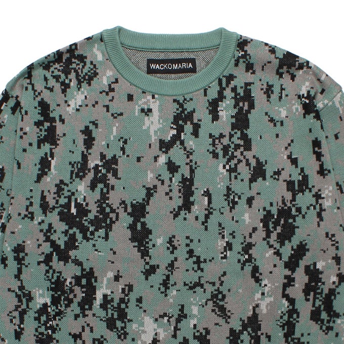 WACKO MARIA DIGITAL CAMO JACQUARD KNIT SWEATER | LOCKSTOCK/STLIKE