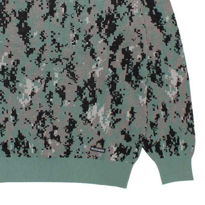 WACKO MARIA DIGITAL CAMO JACQUARD KNIT SWEATER | LOCKSTOCK/STLIKE