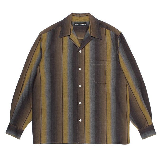 WACKO MARIA OMBRE STRIPED OPEN COLLAR SHIRT L/S | LOCKSTOCK/STLIKE