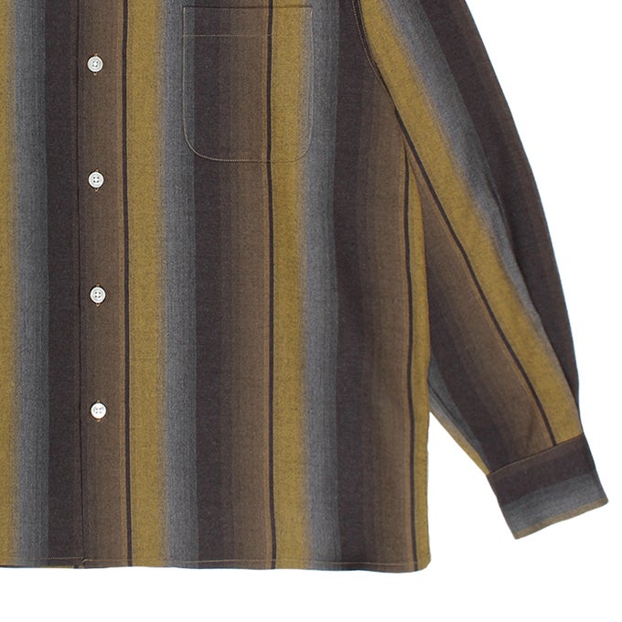 WACKO MARIA OMBRE STRIPED OPEN COLLAR SHIRT L/S | LOCKSTOCK/STLIKE