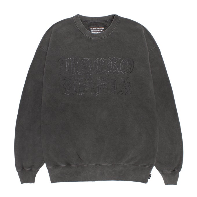 WACKO MARIA WASHED MIDDLE WEIGHT CREW NECK SWEAT SHIRT | LOCKSTOCK