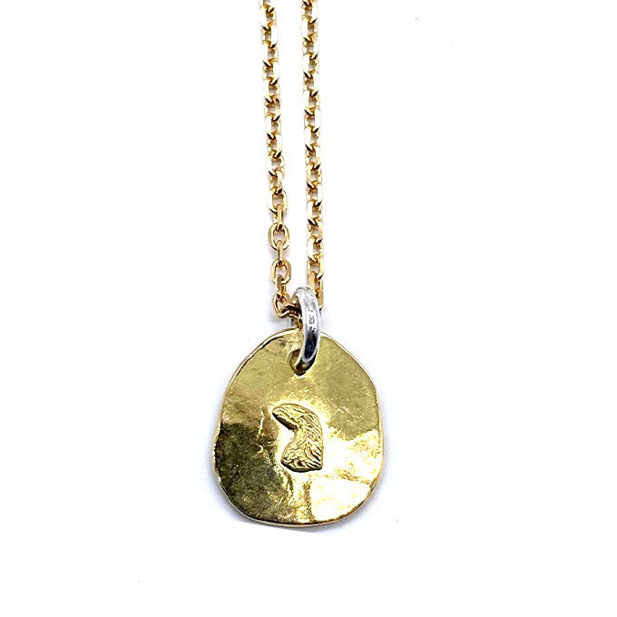 LARRY SMITH 18K GOLD EAGLE HEAD PENDANT No. 38 COMBINATION 