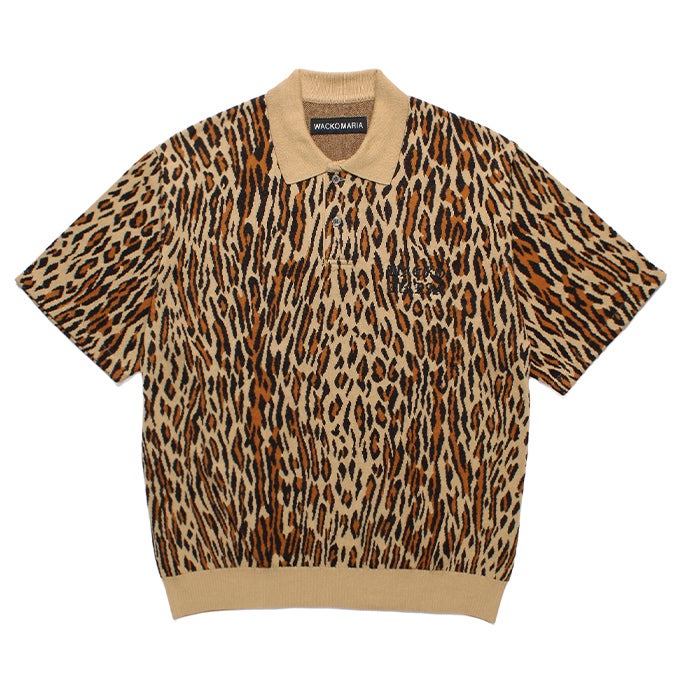 新品 WACKO MARIA 26SS LEOPARD KNIT ポロシャツ WACKO MARIA LEOPARD JACQUARD KNIT POLO SHIRT ( TYPE-1
