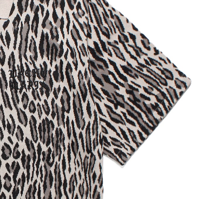 WACKO MARIA LEOPARD JACQUARD KNIT POLO SHIRT ( TYPE-1