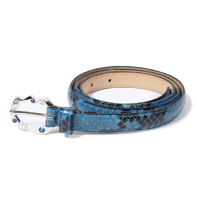 WACKO MARIA WOLF'S HEAD / PYTHON LEATHER BELT ( TYPE-1