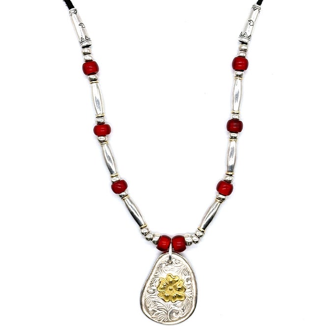 LARRY SMITH KARAKUSA ROSE OVAL PENDANT No. 155