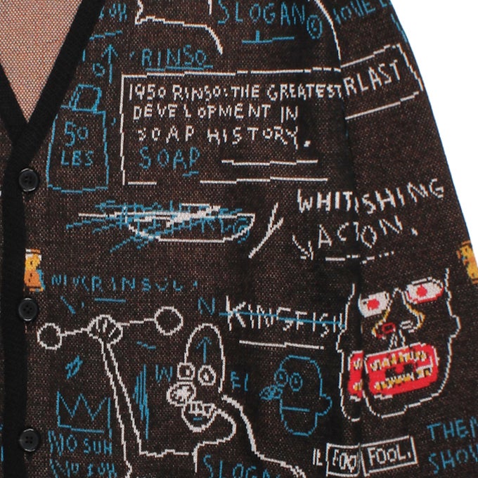 WACKO MARIA JEAN-MICHEL BASQUIAT / JACQUARD KNIT CARDIGAN ( TYPE-1