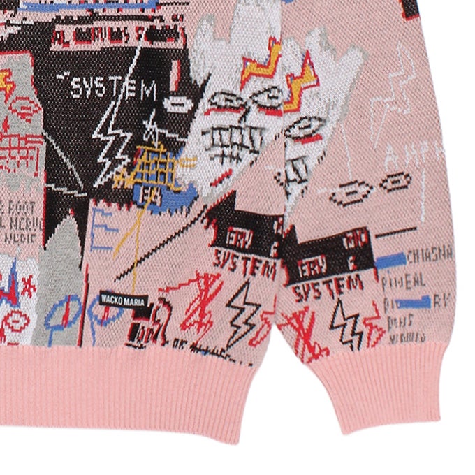 WACKO MARIA JEAN-MICHEL BASQUIAT / JACQUARD KNIT SWEATER ( TYPE-3