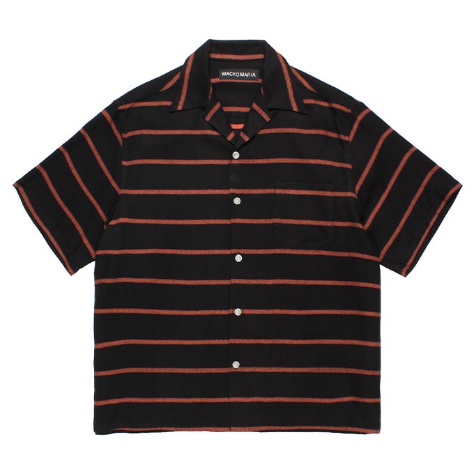 WACKO MARIA STRIPED OPEN COLLAR SHIRT S/S ( TYPE-1 ) | LOCKSTOCK