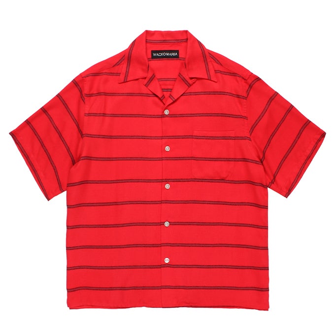 WACKO MARIA ストライプポロシャツ WACKO MARIA/STRIPED JACQUARD SUMMER KNIT POLO SHIRT（BLACK