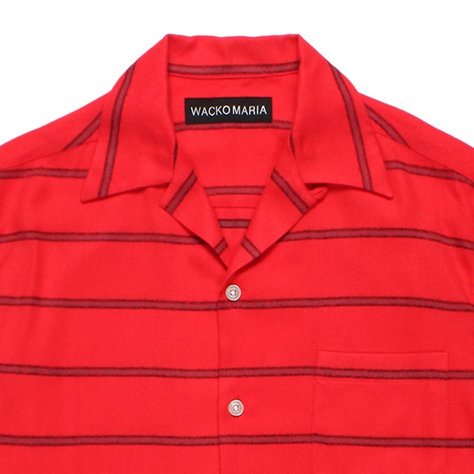 WACKO MARIA ストライプポロシャツ WACKO MARIA/STRIPED JACQUARD KNIT POLO SHIRT（BLACK）［ストライプ