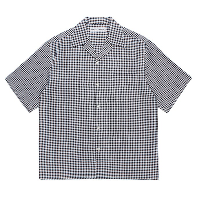 WACKO MARIA BEZ TEKSTIL / GINGHAM CHECK OPEN COLLAR SHIRT